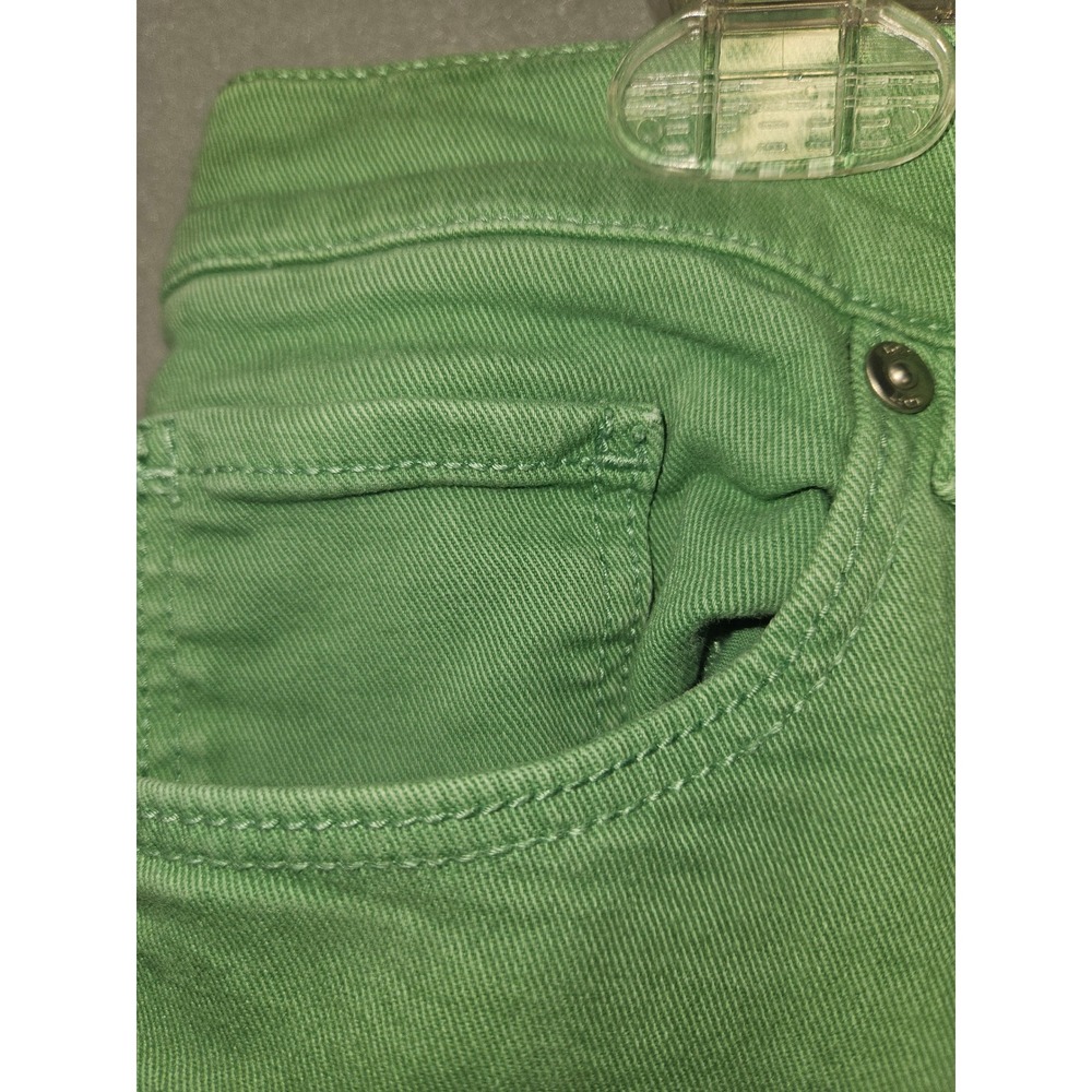 Loft The Kick Crop Green High Rise Flared Jeans Size 31 12 Made and Loved - Picture 10 of 12